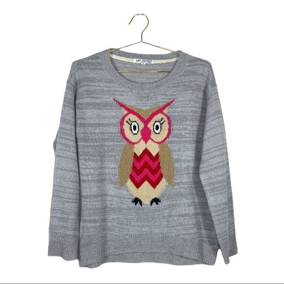 Jolt Gray Owl Sweater - Picture 1 of 3